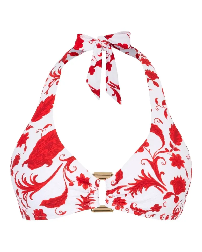 Heidi Klein Evia Bikinioberteil mit Print - Weiß Weiß