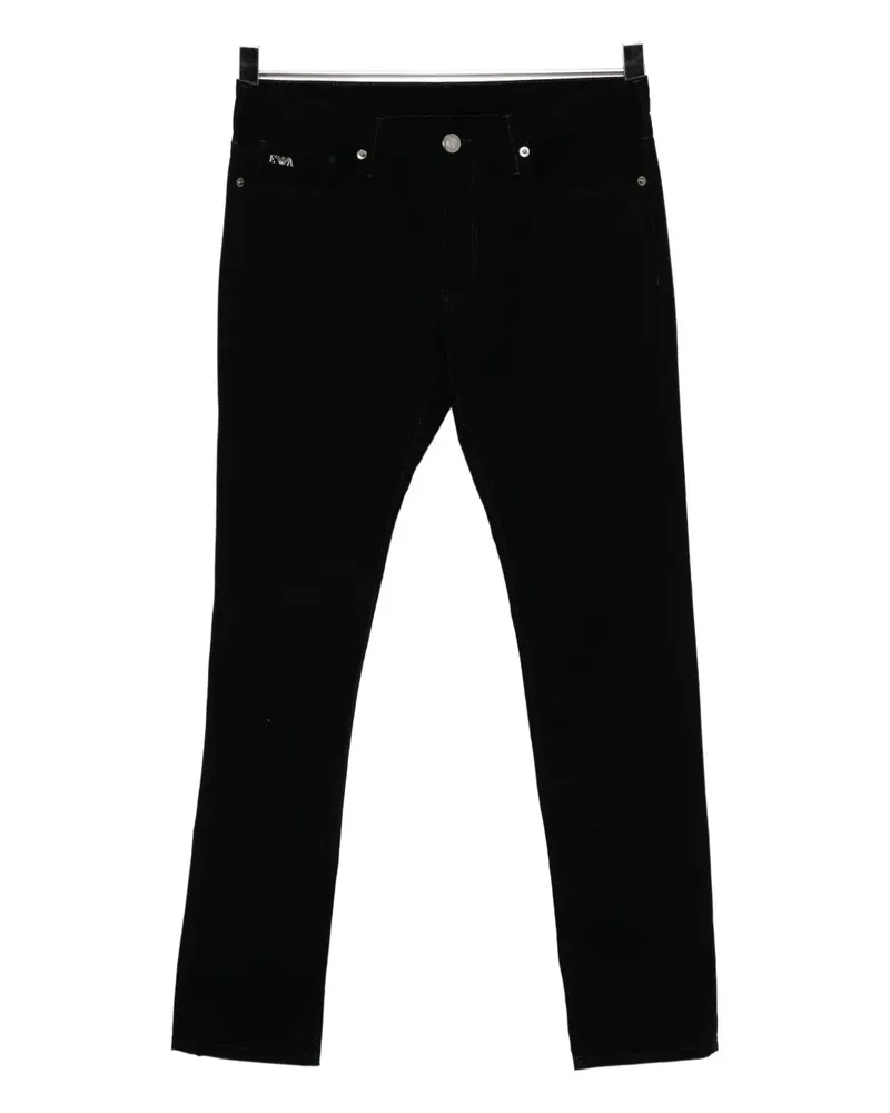Emporio Armani Hose mit Logo - Schwarz Schwarz