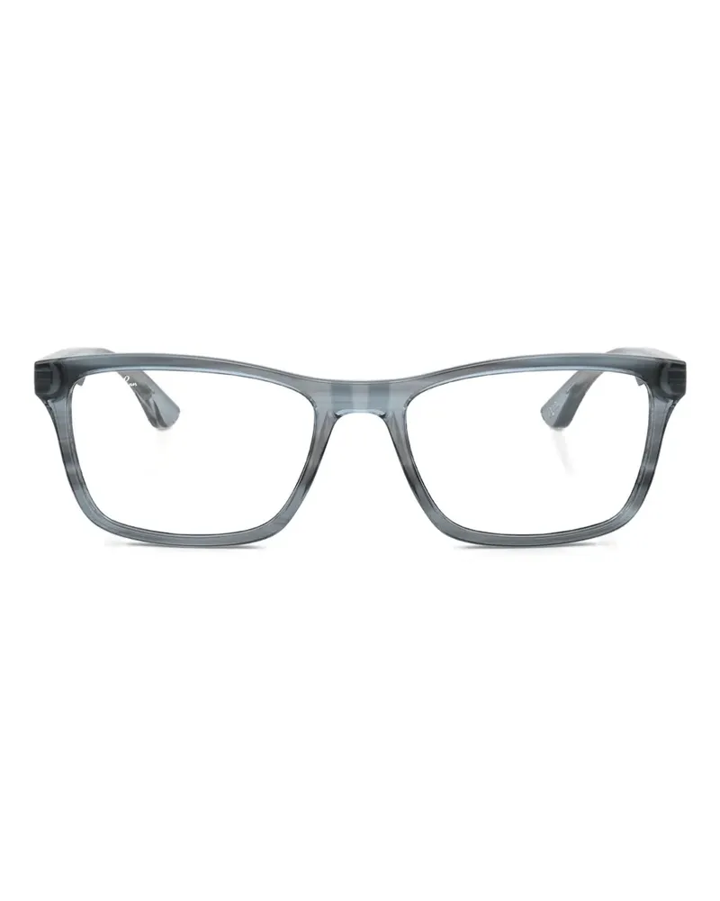 Ray Ban Gestreifte Brille mit eckigem Gestell - Blau Blau
