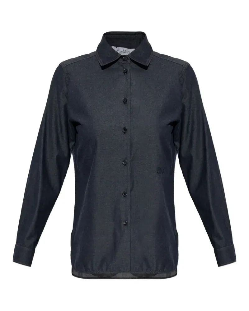 Max Mara denim-look cotton shirt - ultramarine - Blau Blau