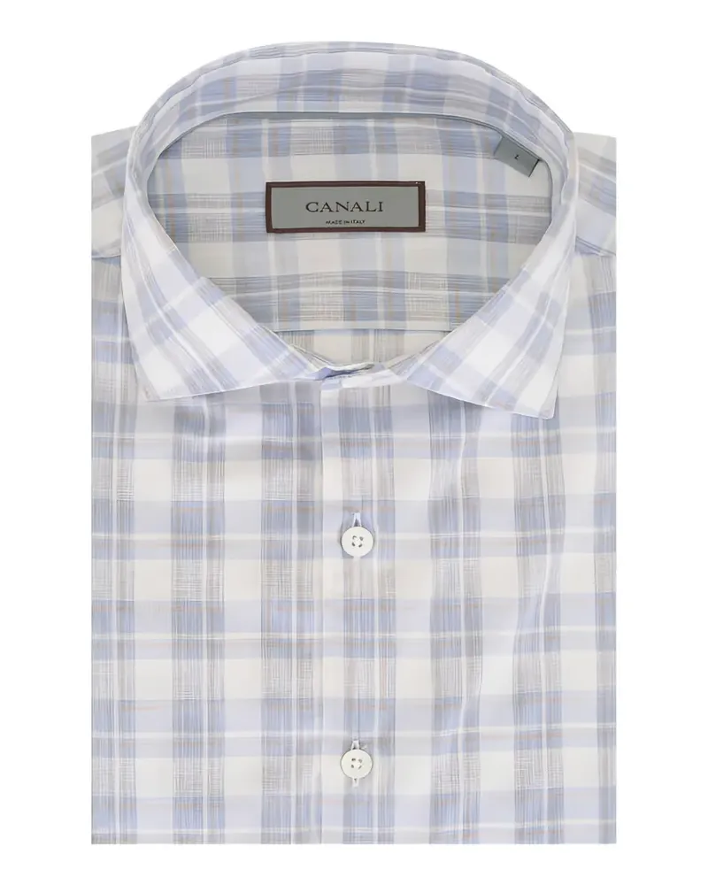 Canali Kariertes Hemd - Nude Nude