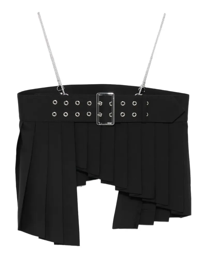 Noir Kei Ninomiya pleated belt jacket - Schwarz Schwarz