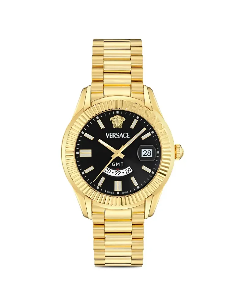 Versace Greca GMT Fluted 41mm - Schwarz Schwarz