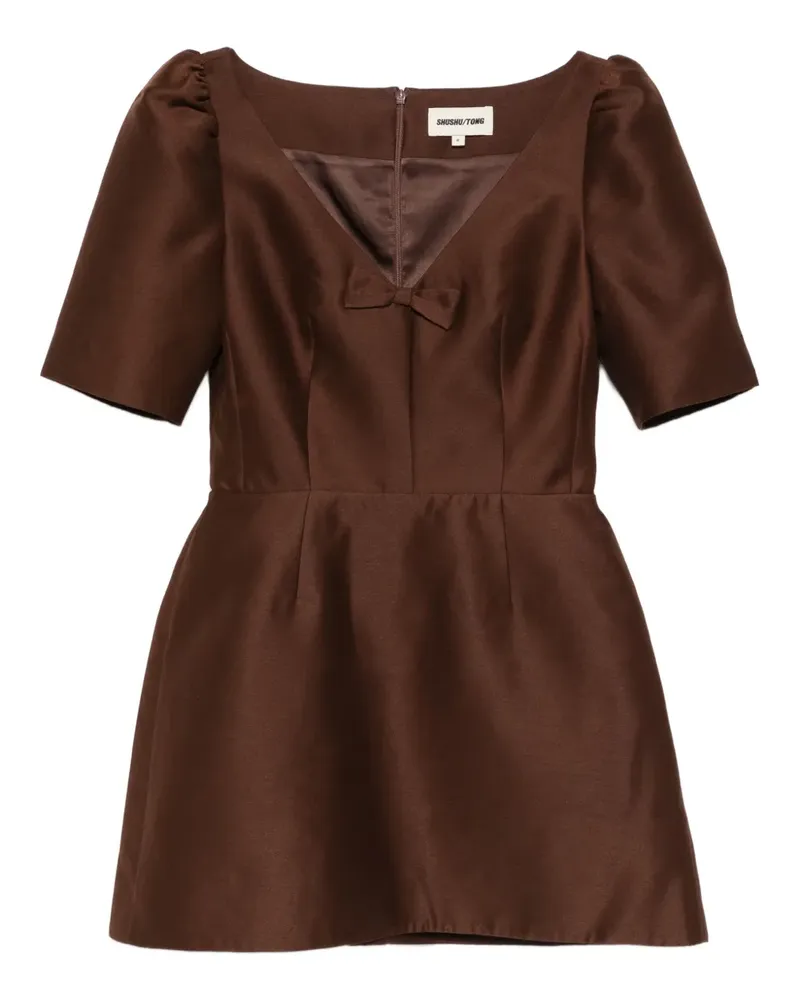 SHUSHU/TONG Kleid mit Puffärmeln - Braun Braun