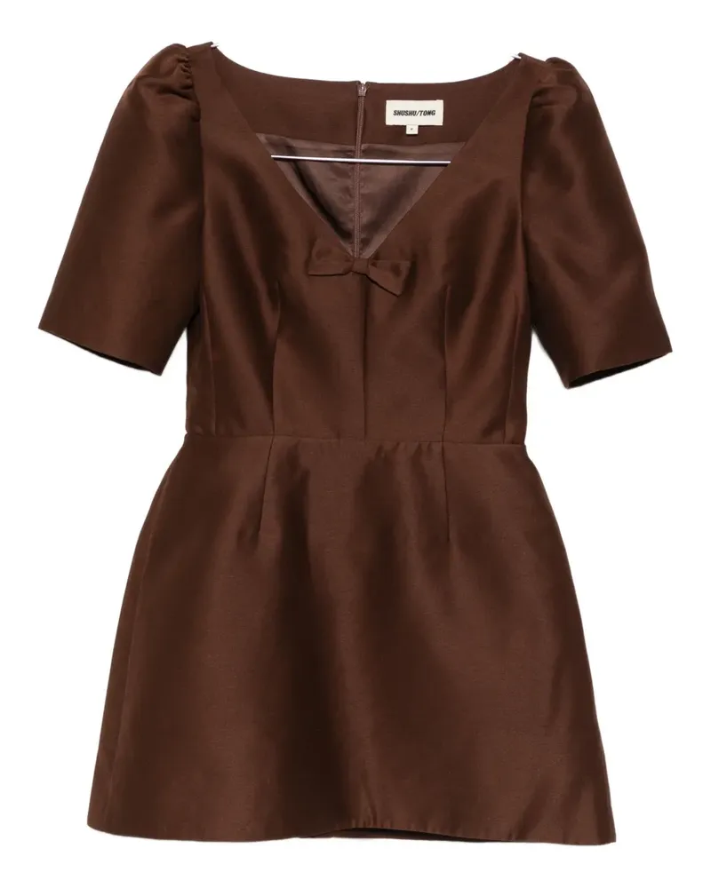 SHUSHU/TONG bow-detailing puff-sleeve dress - Braun Braun