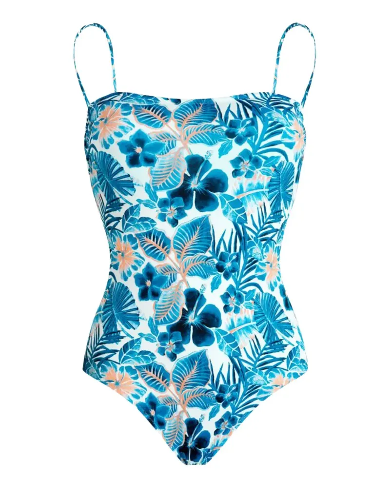 Vilebrequin Facette floral-print bustier one-piece swimsuit - Weiß Weiß
