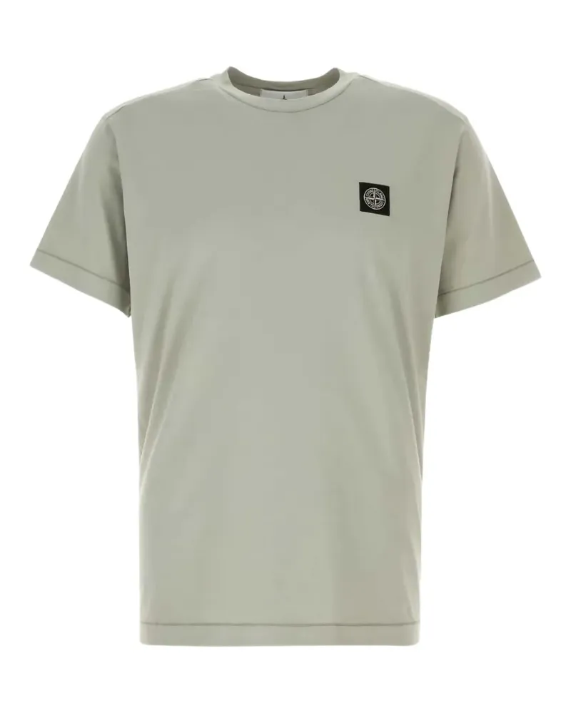 Stone Island T-Shirt mit Logo-Patch - Grau Grau