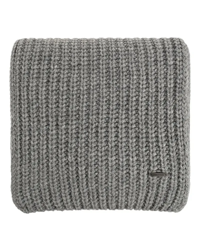 Dsquared2 Schal mit Logo-Schild - Grau Grau