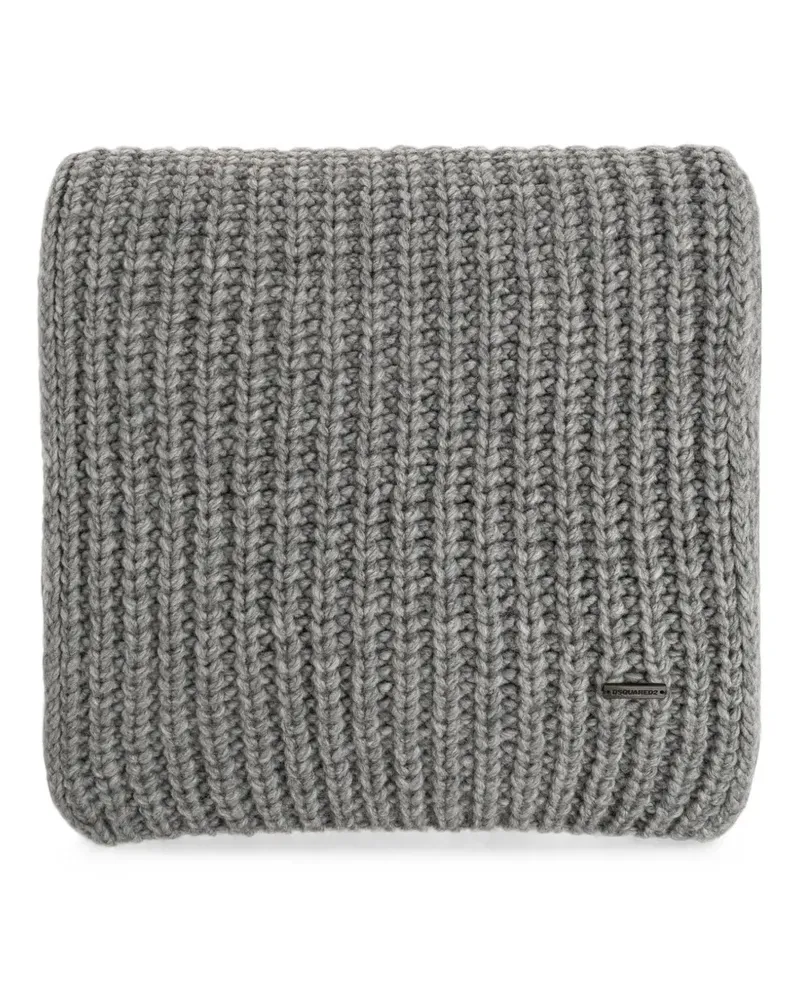 Dsquared2 ribbed logo-plaque scarf - Grau Grau