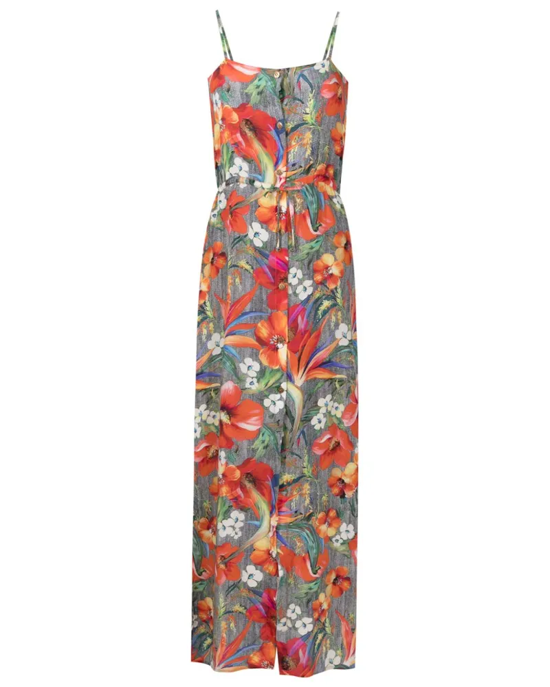 Amir Slama Maxikleid aus Seide mit Blumenmuster - Mehrfarbig Mehrfarbig