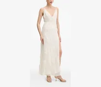 Kleid mit Blumen-Applikationen - Weiß