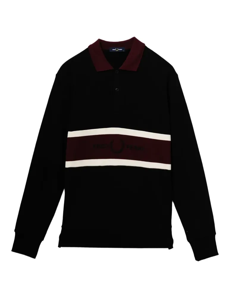 Fred Perry Poloshirt mit Logo-Stickerei - Schwarz Schwarz