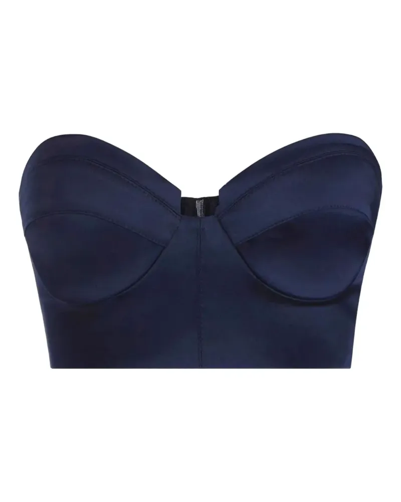 Elisabetta Franchi Oberteil aus Satin - Blau Blau