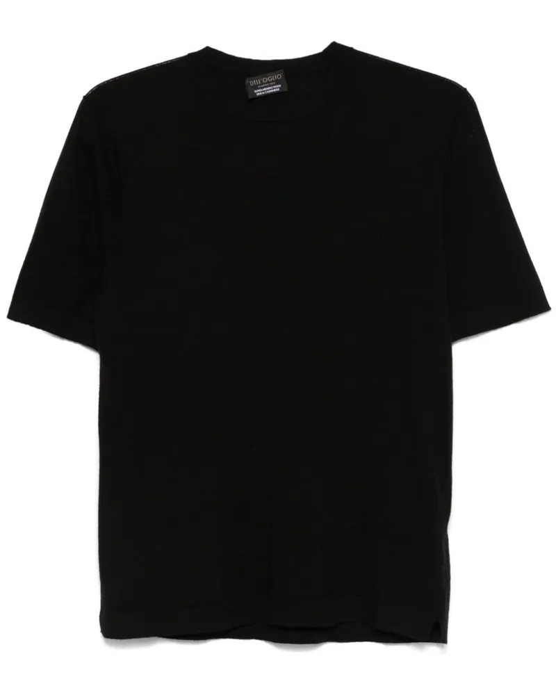 Dell'oglio Fein gestricktes T-Shirt - Schwarz Schwarz