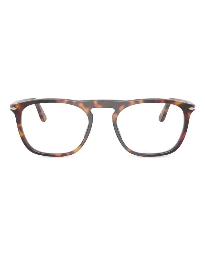 Persol Eckige Brille in Schildpattoptik - Braun Braun