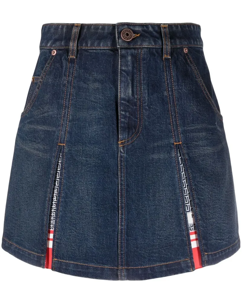 Balmain Jeansrock mit Falten - Blau Blau