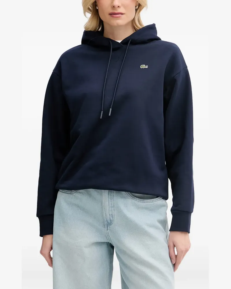 Lacoste logo-patch drawstring hoodie - Blau Blau