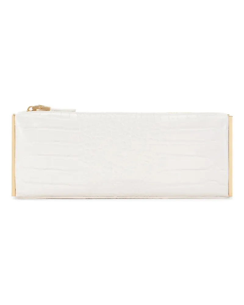 Elisabetta Franchi Clutch mit Kroko-Effekt - Weiß Weiß