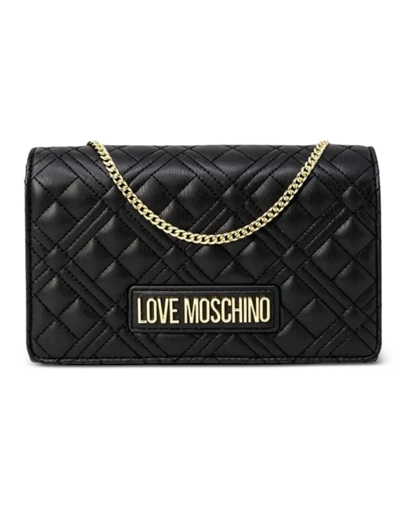 Moschino quilted logo-plaque cross body bag - Schwarz Schwarz