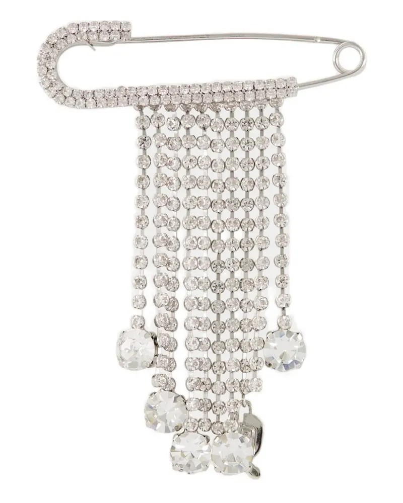 Paco Rabanne crystal-embellishment pin charm - Silber Silber