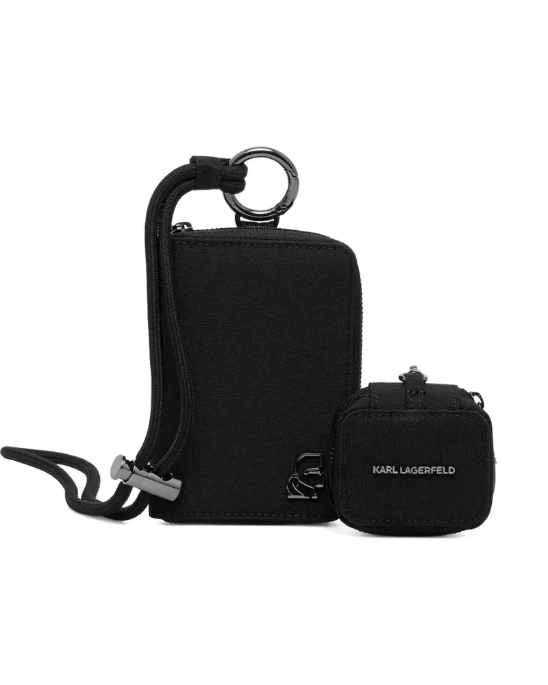 Karl Lagerfeld logo-plaque lanyard wallet - Schwarz Schwarz