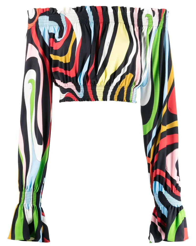 Emilio Pucci Cropped-Top mit Print - Schwarz Schwarz