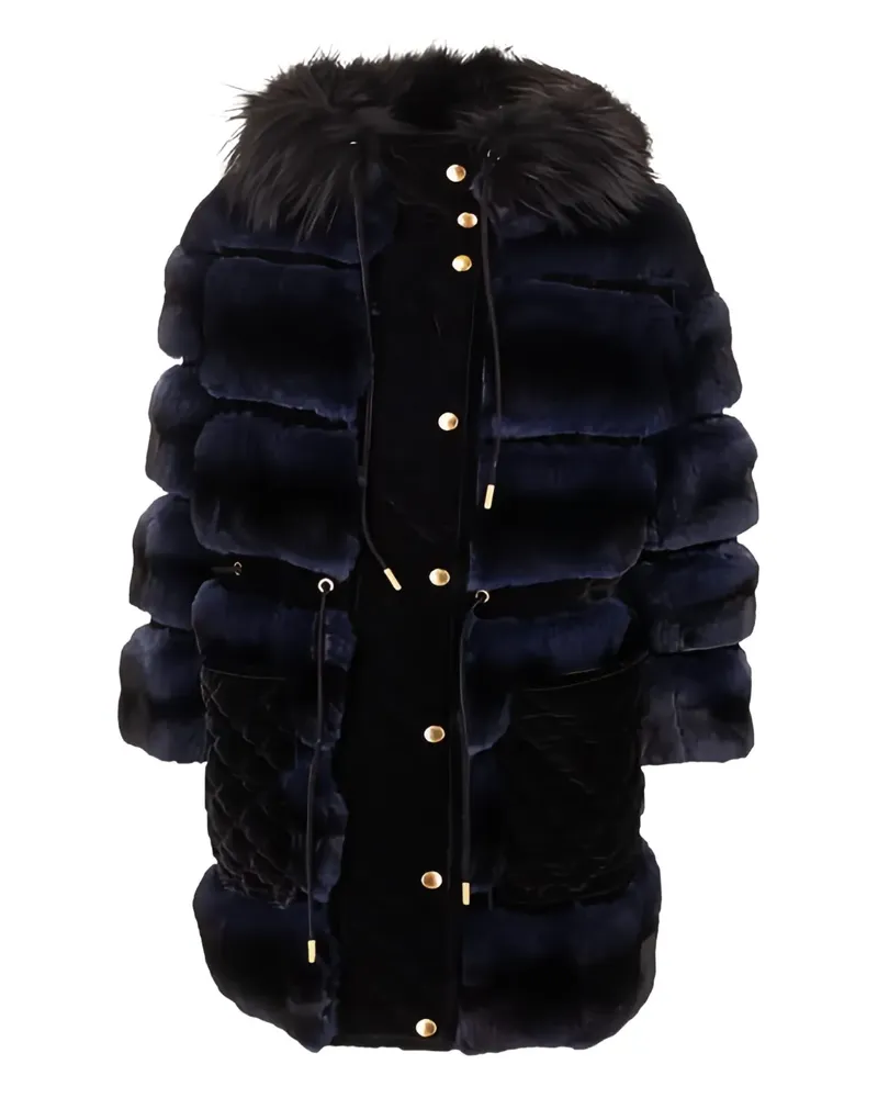 Fendi fur quilted coat - Blau Blau