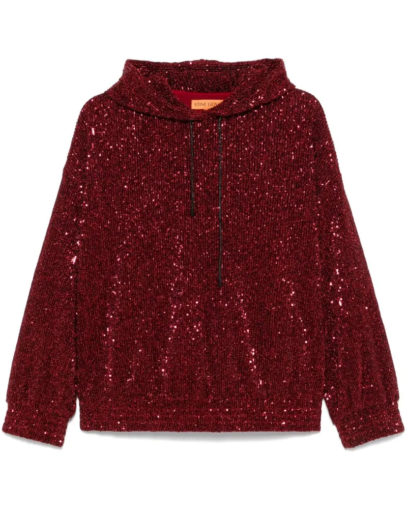 Stine Goya Hoodie mit Pailletten - Rot Rot