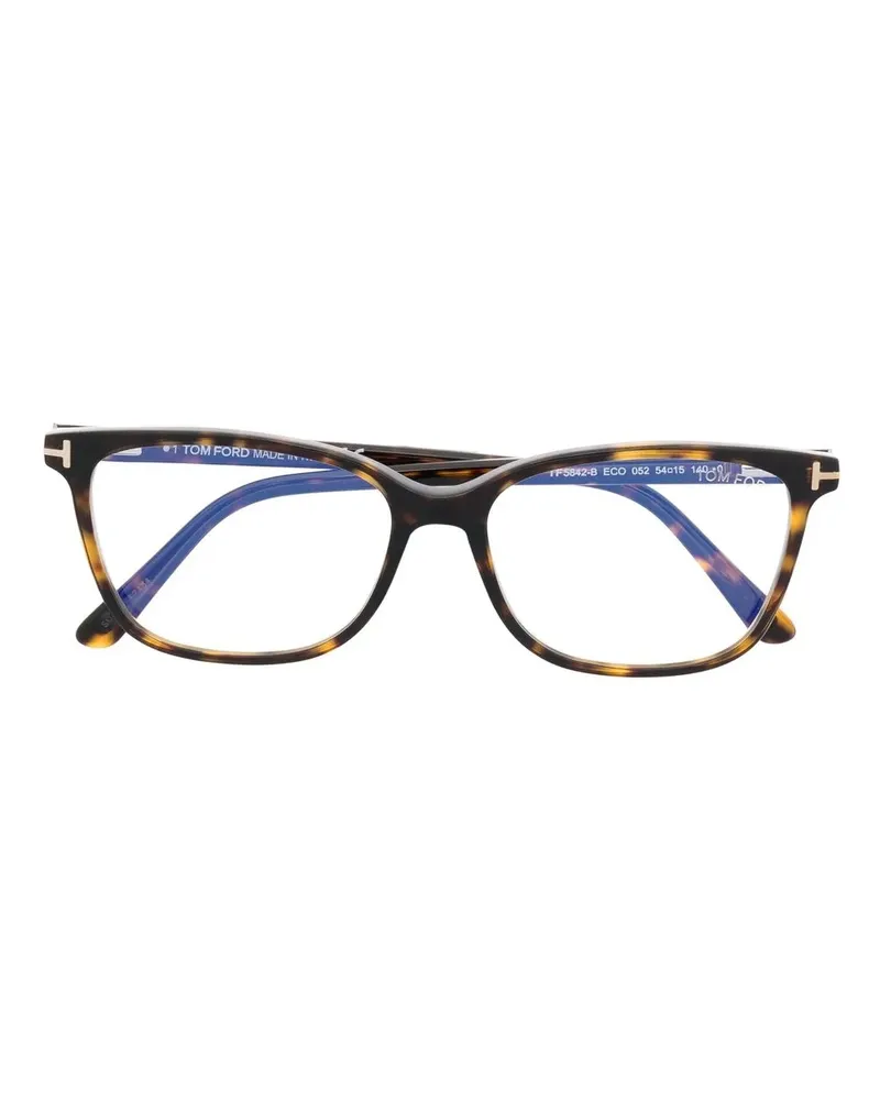 Tom Ford Eckige Brille in Schildpattoptik - Braun Braun