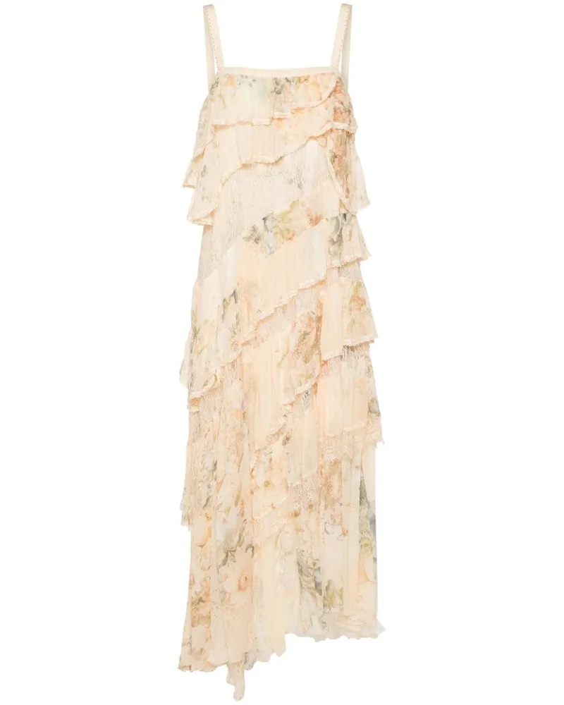 Camilla Asymmetrisches Kleid mit Spitzensaum - Nude Nude