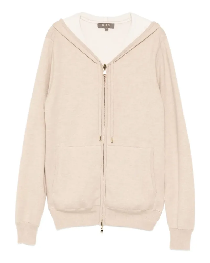 N.Peal Gestrickte Kapuzenjacke - Nude Nude