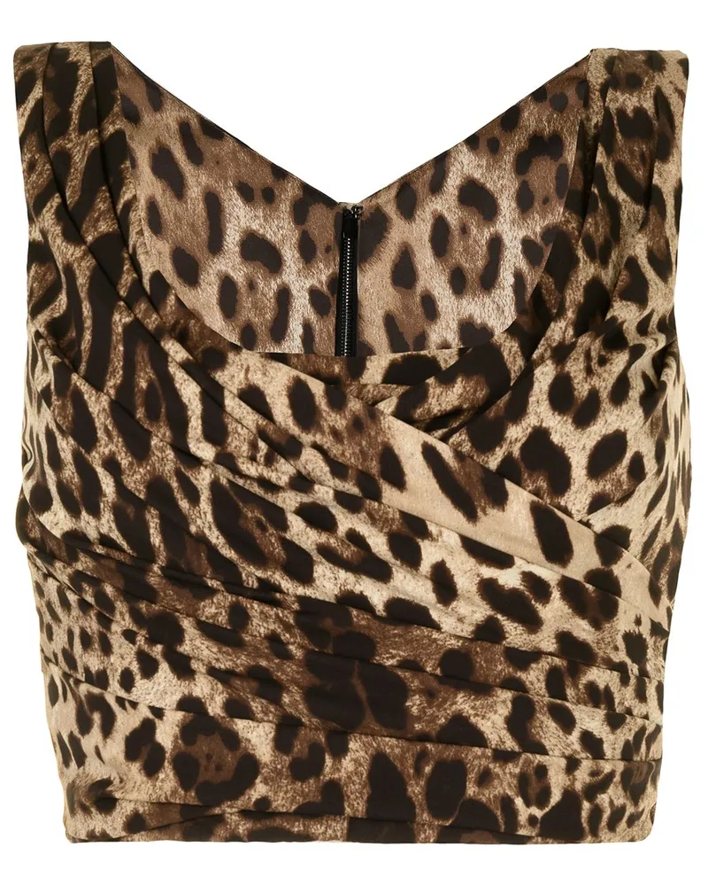 Dolce & Gabbana Cropped-Top mit Leoparden-Print - Braun Braun