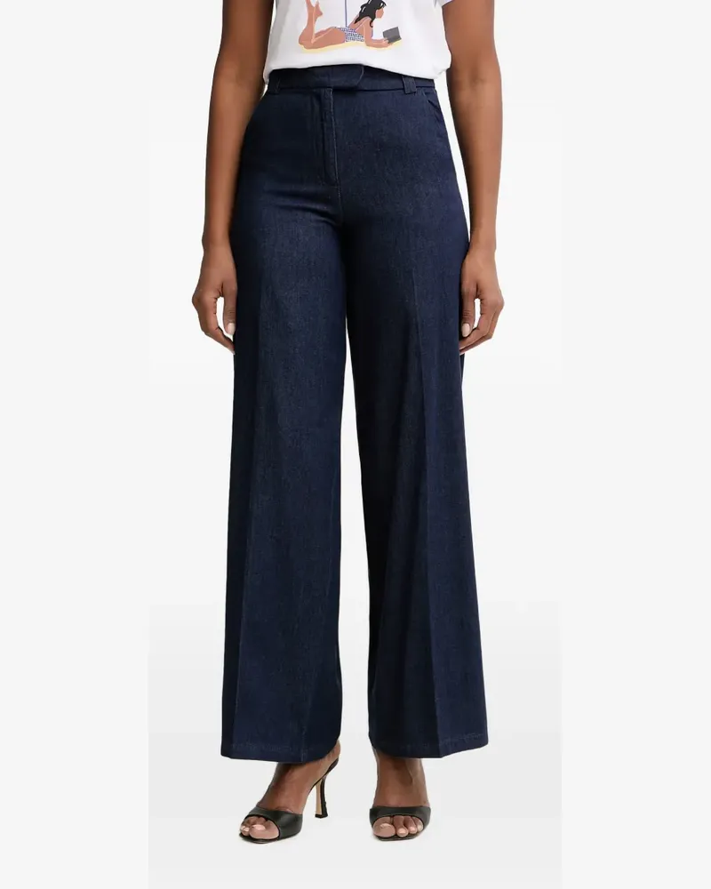 Silvian Heach Weite Hose mit Bügelfalten - Blau Blau