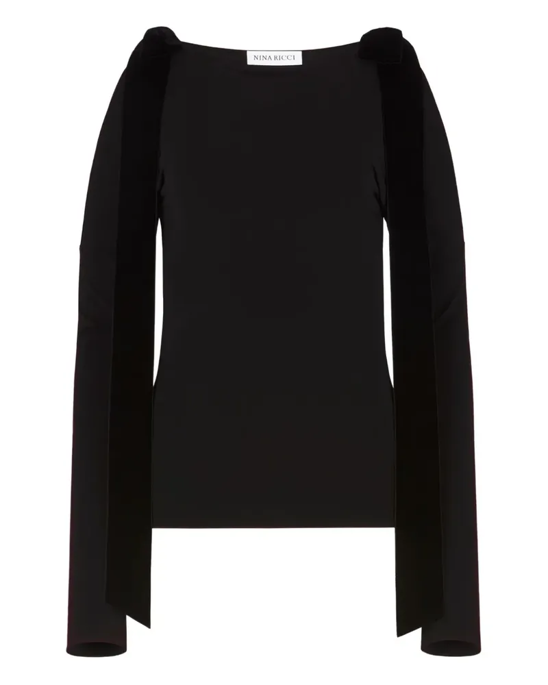 Nina Ricci Oberteil mit Schleifendetail - Schwarz Schwarz