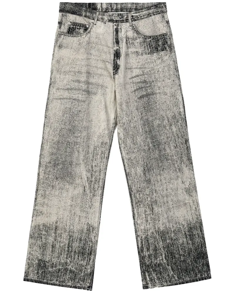 Camper Gerade Jeans im Distressed-Look - Schwarz Schwarz