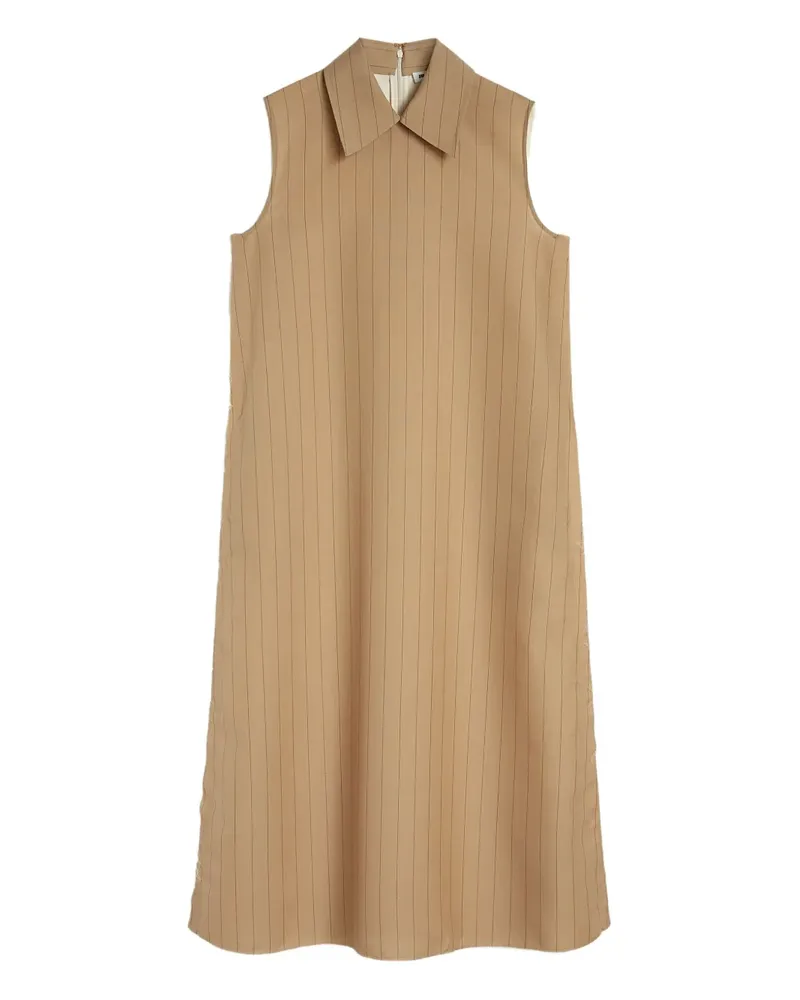 Jil Sander Midikleid mit Nadelstreifen - Nude Nude