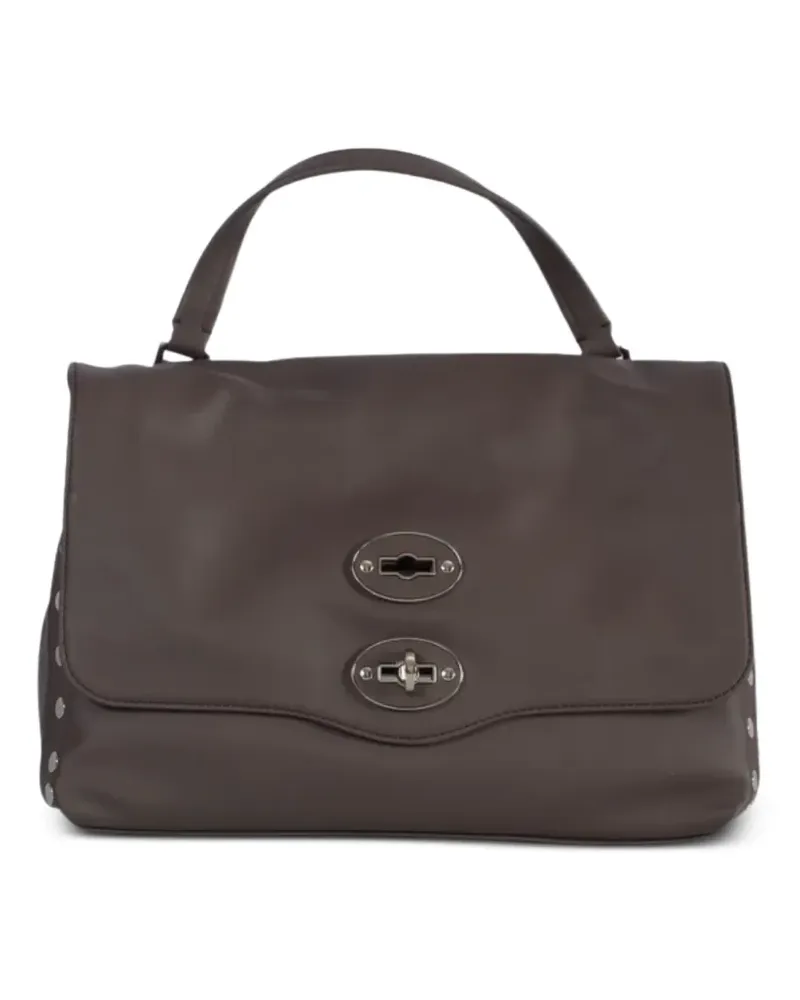 Zanellato Kleine Postina® Tote Bag mit Nietendetail - Braun Braun