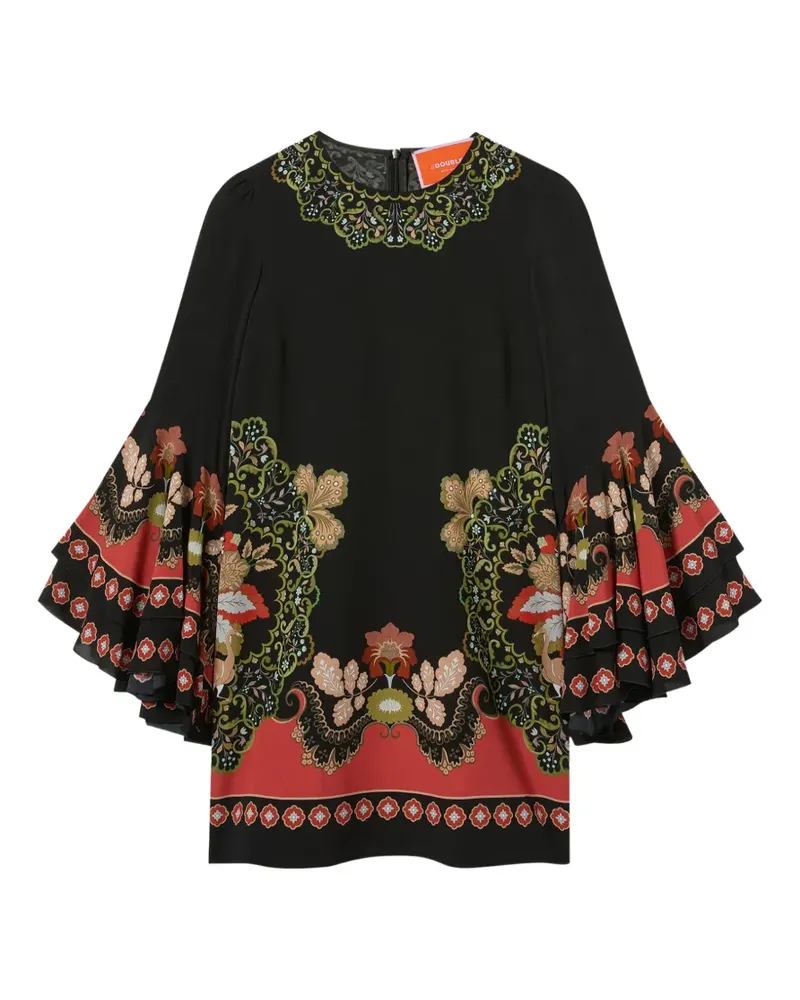 La DoubleJ Friday Minikleid mit Rüschenärmeln - Schwarz Schwarz