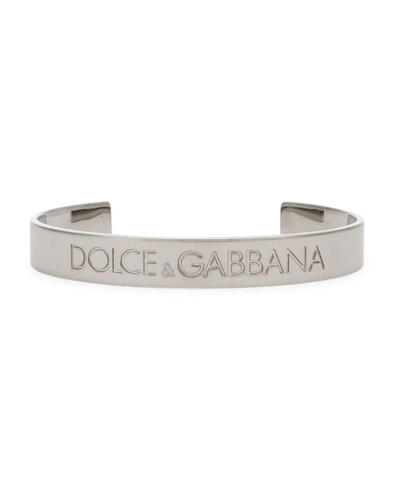 Dolce & Gabbana Armspange mit Logo-Gravur Silber