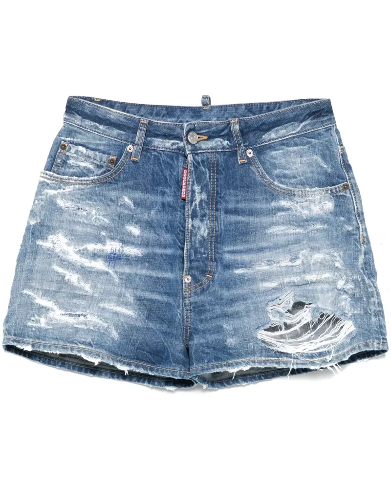 Dsquared2 Shorts im Distressed-Look - Blau Blau