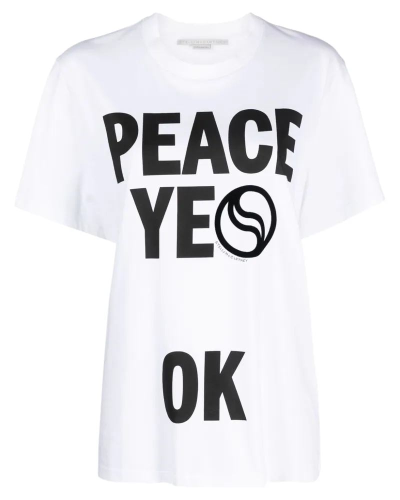 Stella McCartney T-Shirt mit Slogan-Print - Weiß Weiß