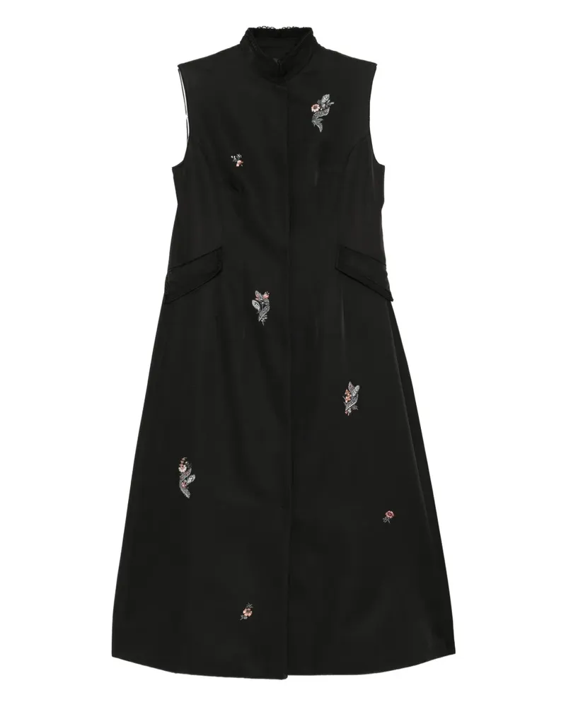 SHIATZY CHEN Scape-of-Curve Mantel mit Stickerei - Schwarz Schwarz