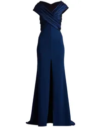 Tadashi Shoji Benz Abendkleid mit Falten Blau