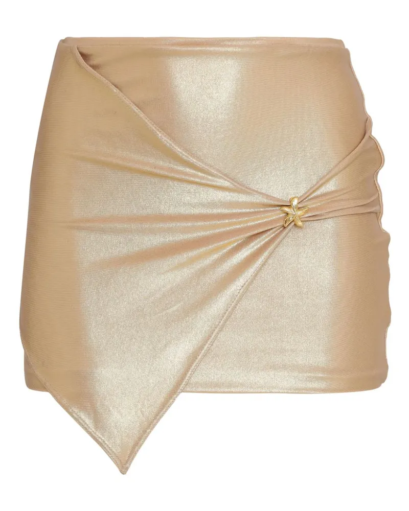 Amir Slama Drapierter Minirock - Gold Gold