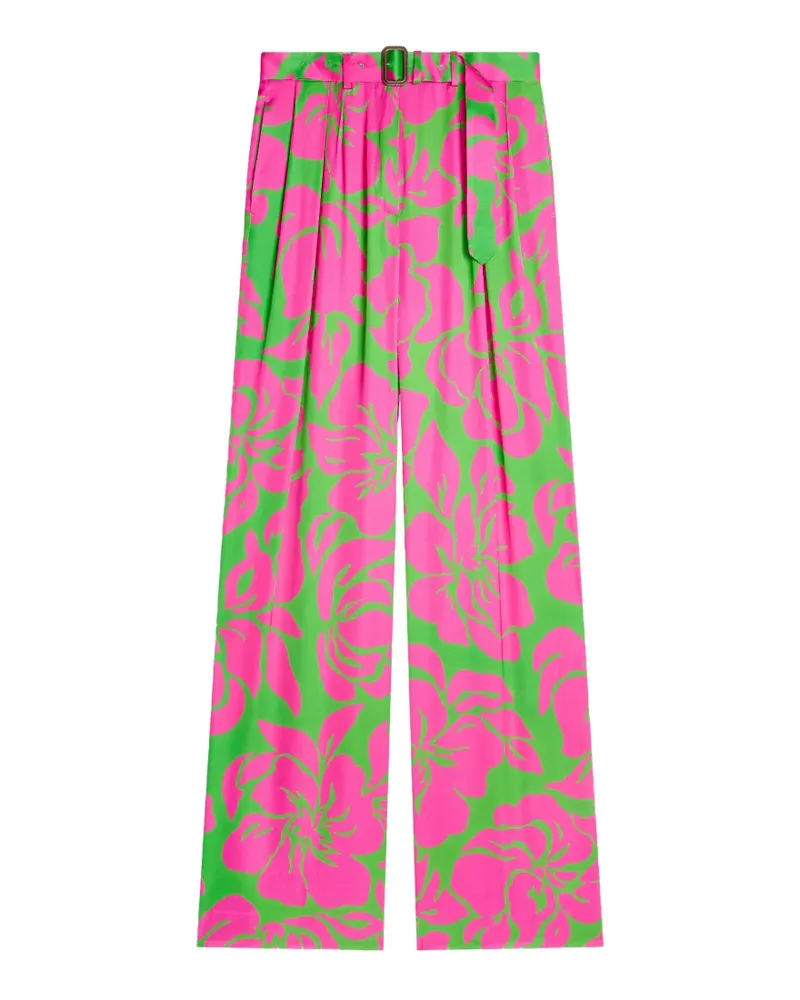 Dries van Noten Satinhose mit Gürtel - Rosa Rosa