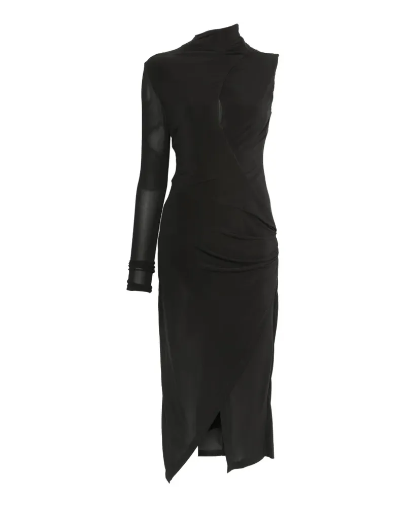 Pinko Asymmetrisches Cadillac Midikleid mit Cut-Out - Schwarz Schwarz