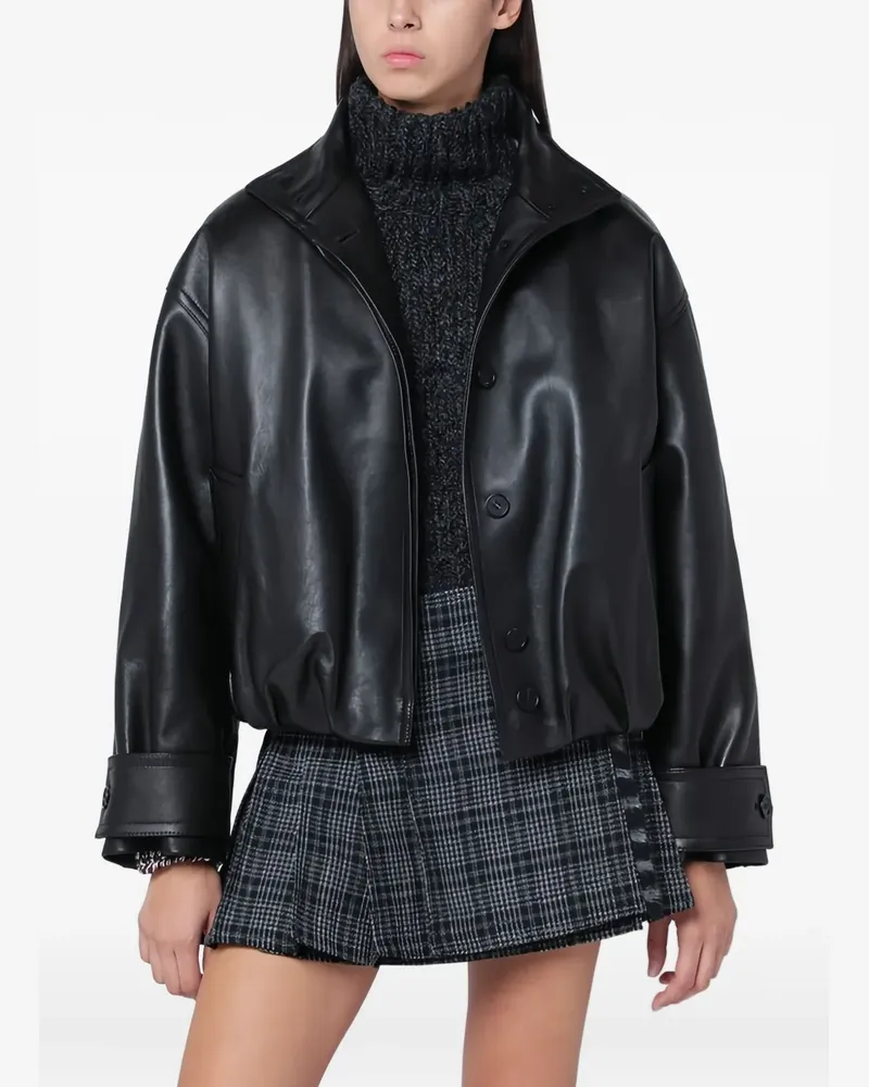 Durazzi Milano Bomberjacke aus Leder - Schwarz Schwarz