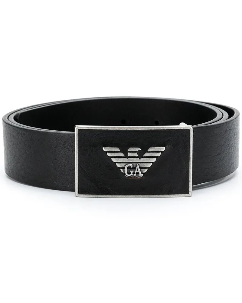 Emporio Armani Gürtel mit Logo - Schwarz Schwarz