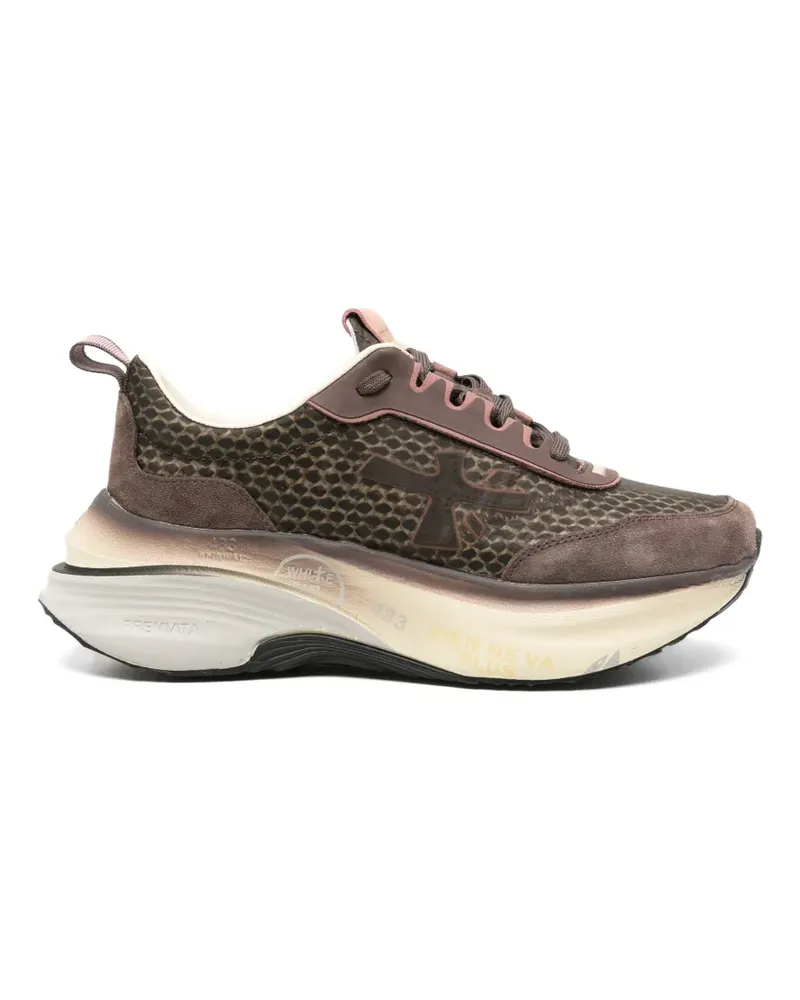 Premiata Hill Sneakers mit Schlangenprint - Braun Braun