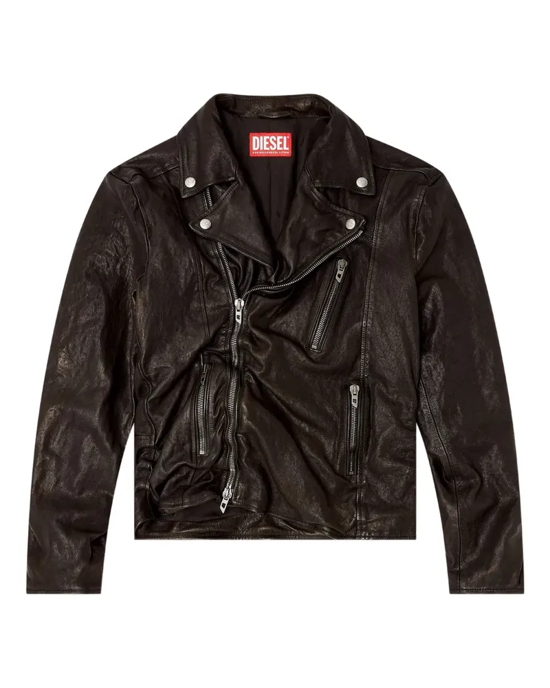Diesel L-Uncan Bikerjacke - Schwarz Schwarz